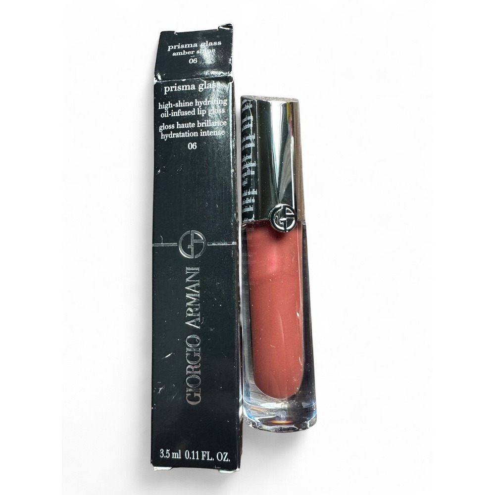 Giorgio Armani Prisma Glass Hydrating Oil Infused Lip Gloss 06 AMBER SHINE -BNIB